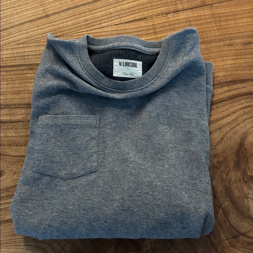 Linksoul Heather Gray Crewneck light Sweatshirt super soft